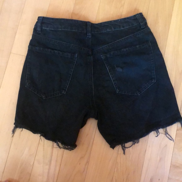 Black Denim High Waisted Shorts - Picture 3 of 3